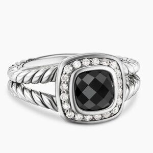 David Yurman Petite Albion Black Onyx Ring Size 6
